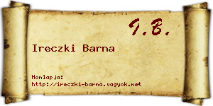 Ireczki Barna névjegykártya